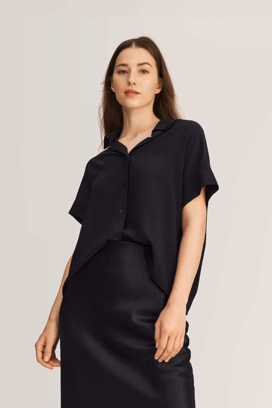 Casual Kurzarm Lockeres Seident-Shirt