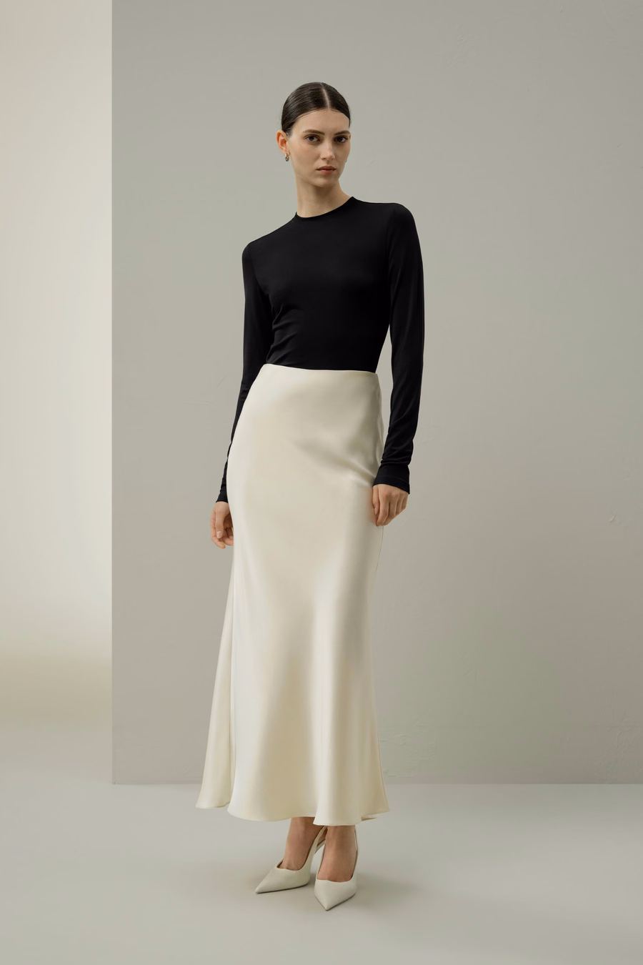 Seiden-Breeze-Jersey Langarm-Slinky-Top