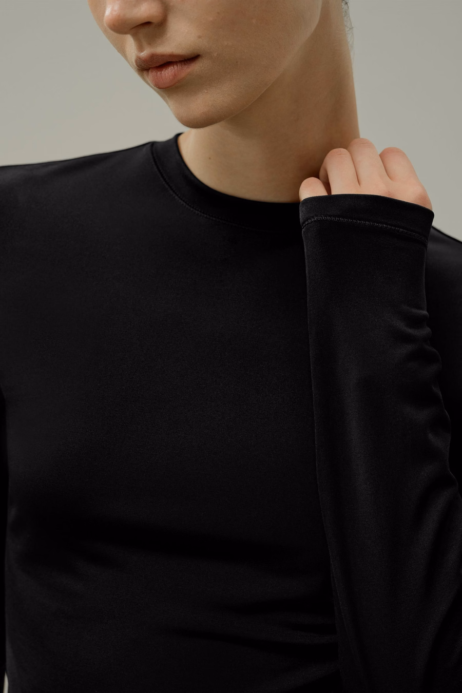 Seiden-Breeze-Jersey Langarm-Slinky-Top