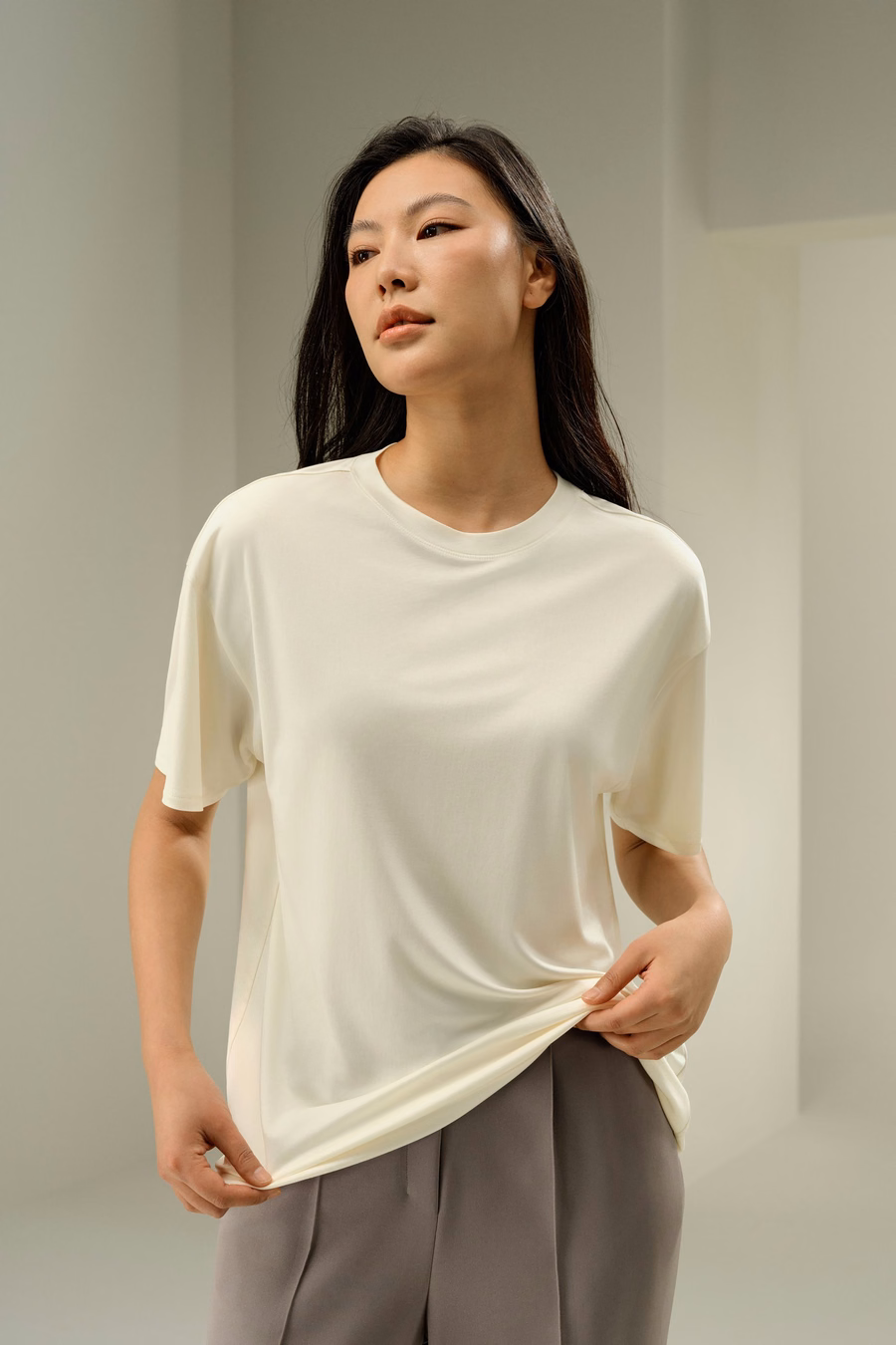 Oversized Silk Jersey Tee