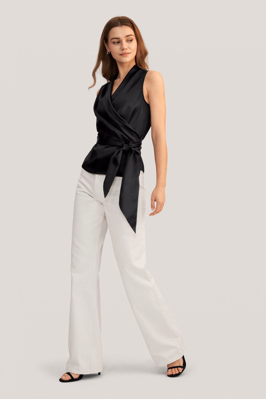 Elegante Seidenwickelbluse für Damen