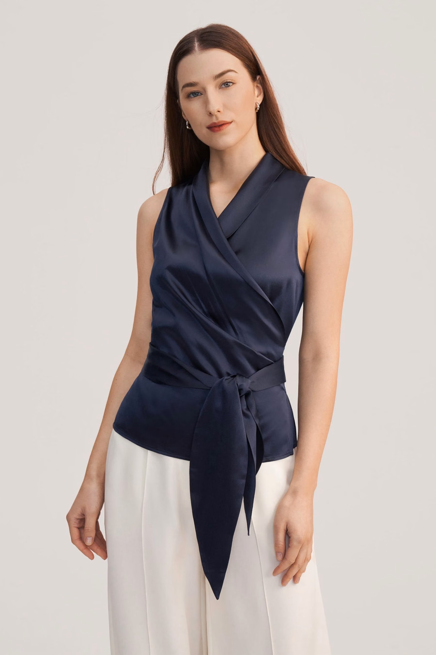 Elegante Seidenwickelbluse für Damen