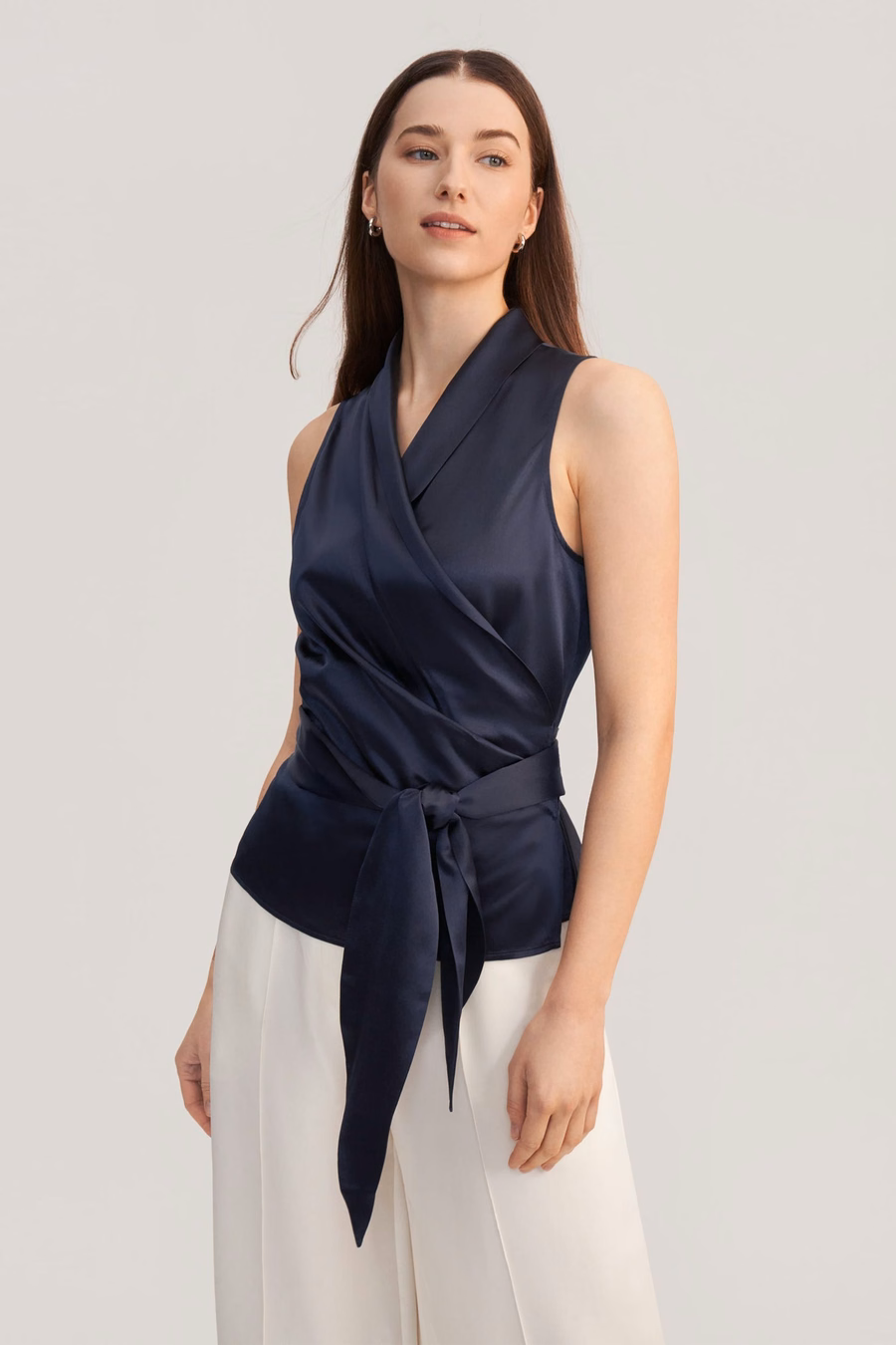 Elegante Seidenwickelbluse für Damen