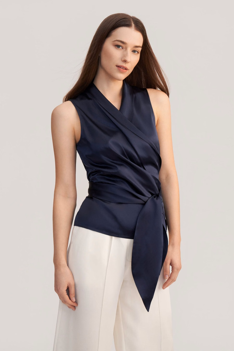 Elegante Seidenwickelbluse für Damen