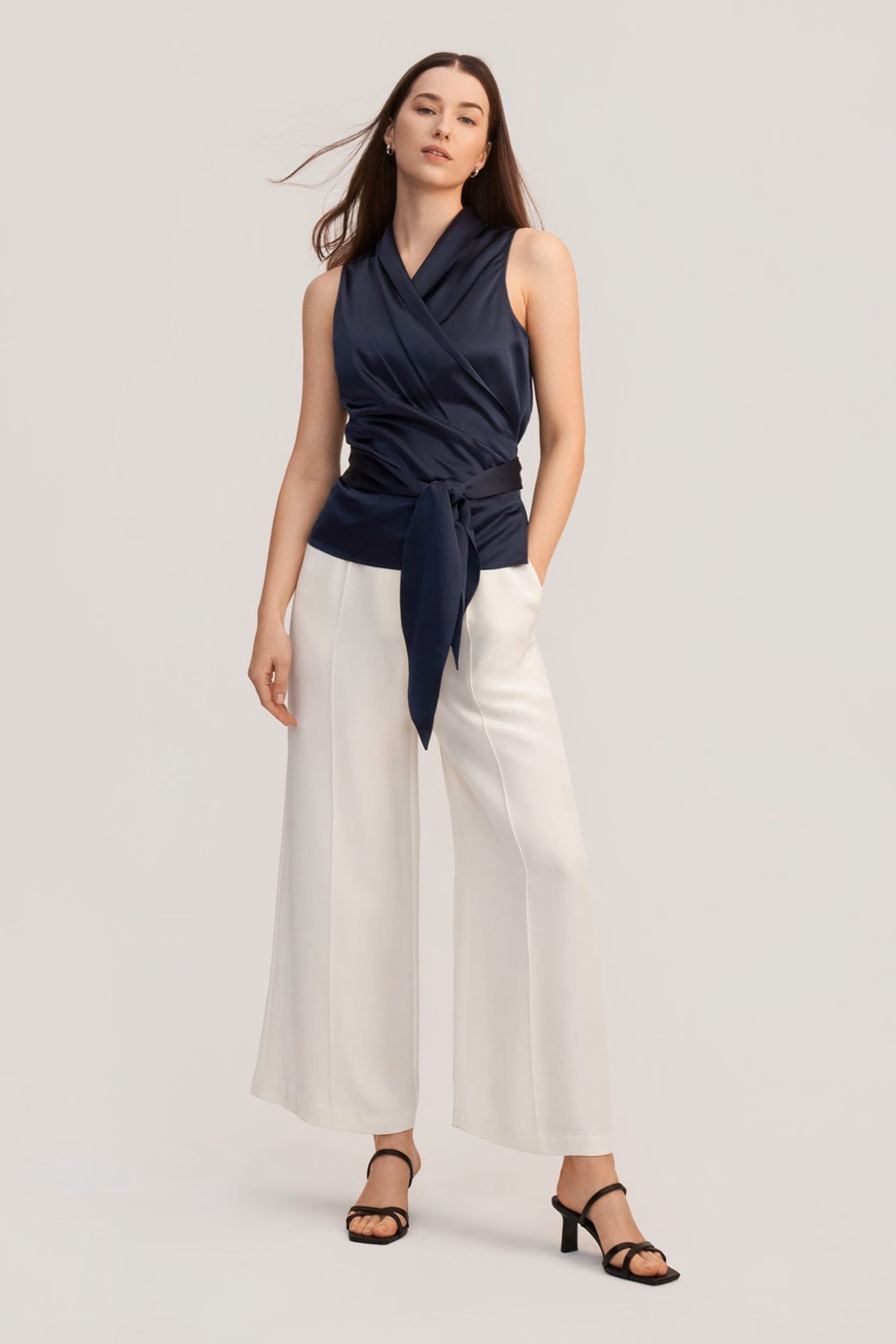 Elegante Seidenwickelbluse für Damen