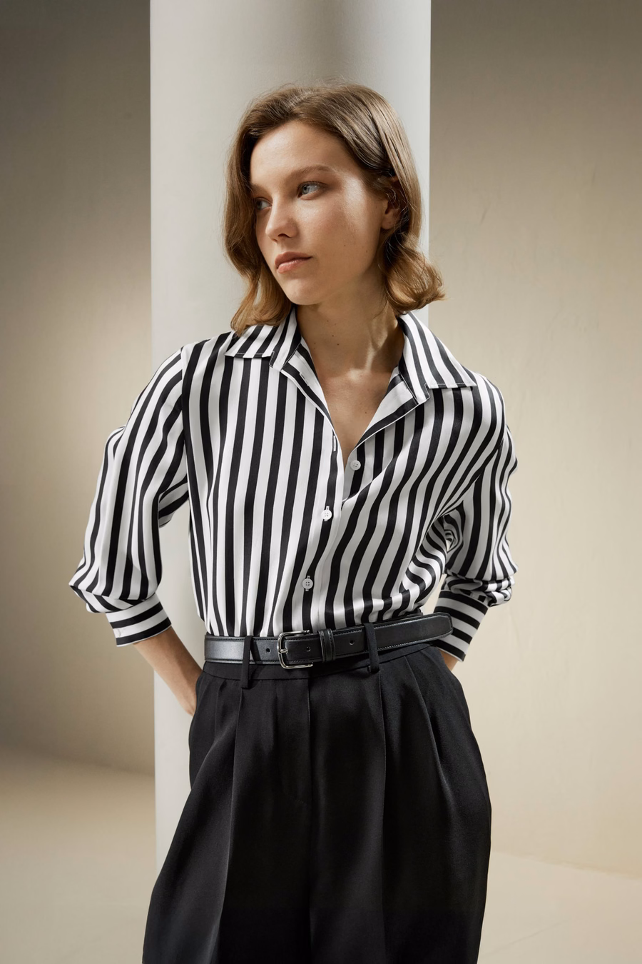 Amalfi Stripe Seidenhemd