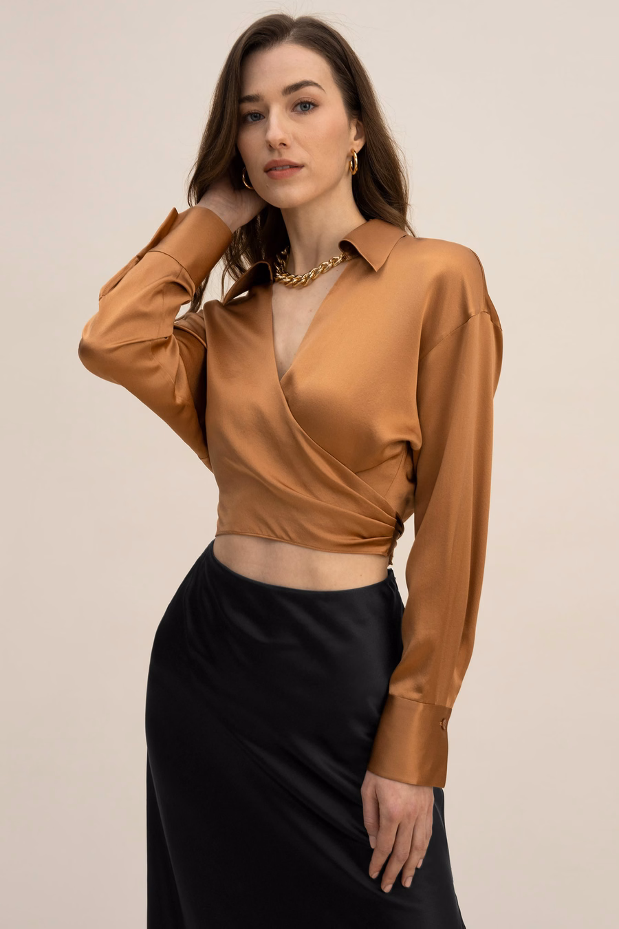 Übergroße cropped Bluse