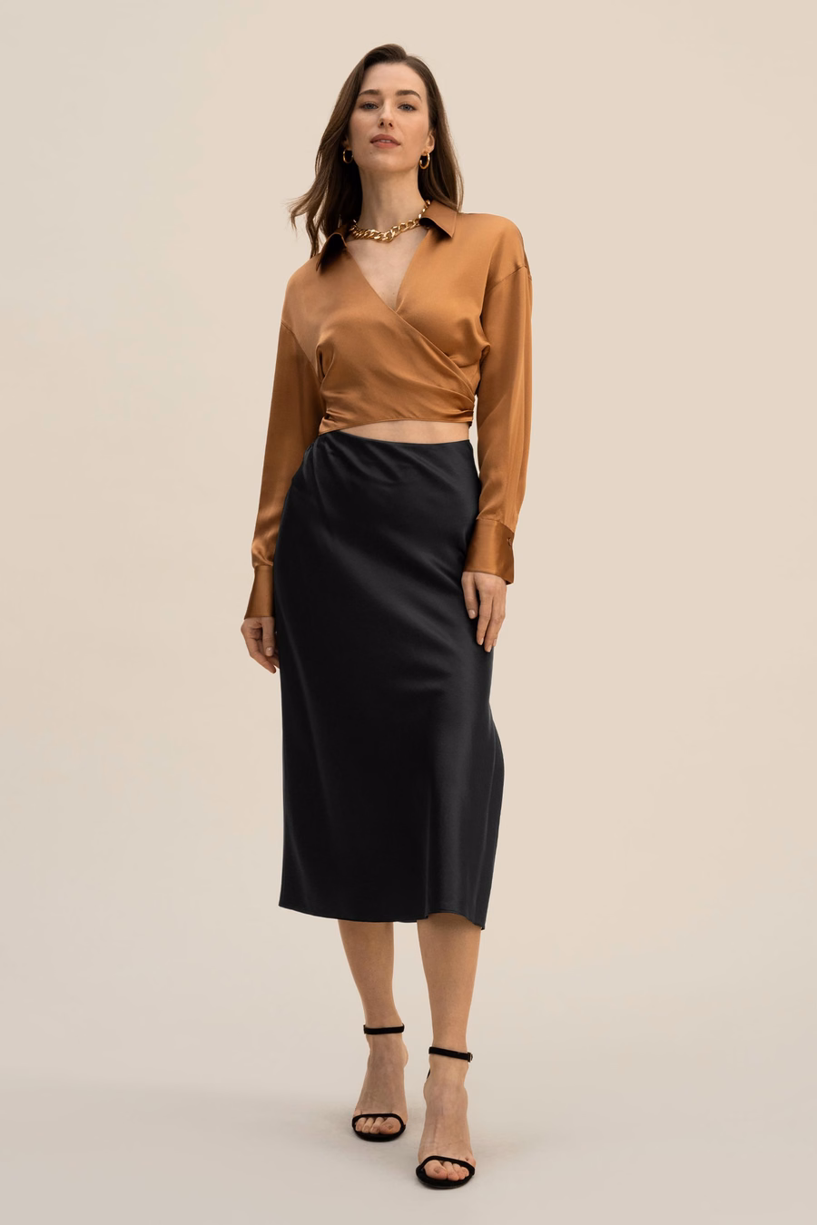 Übergroße cropped Bluse