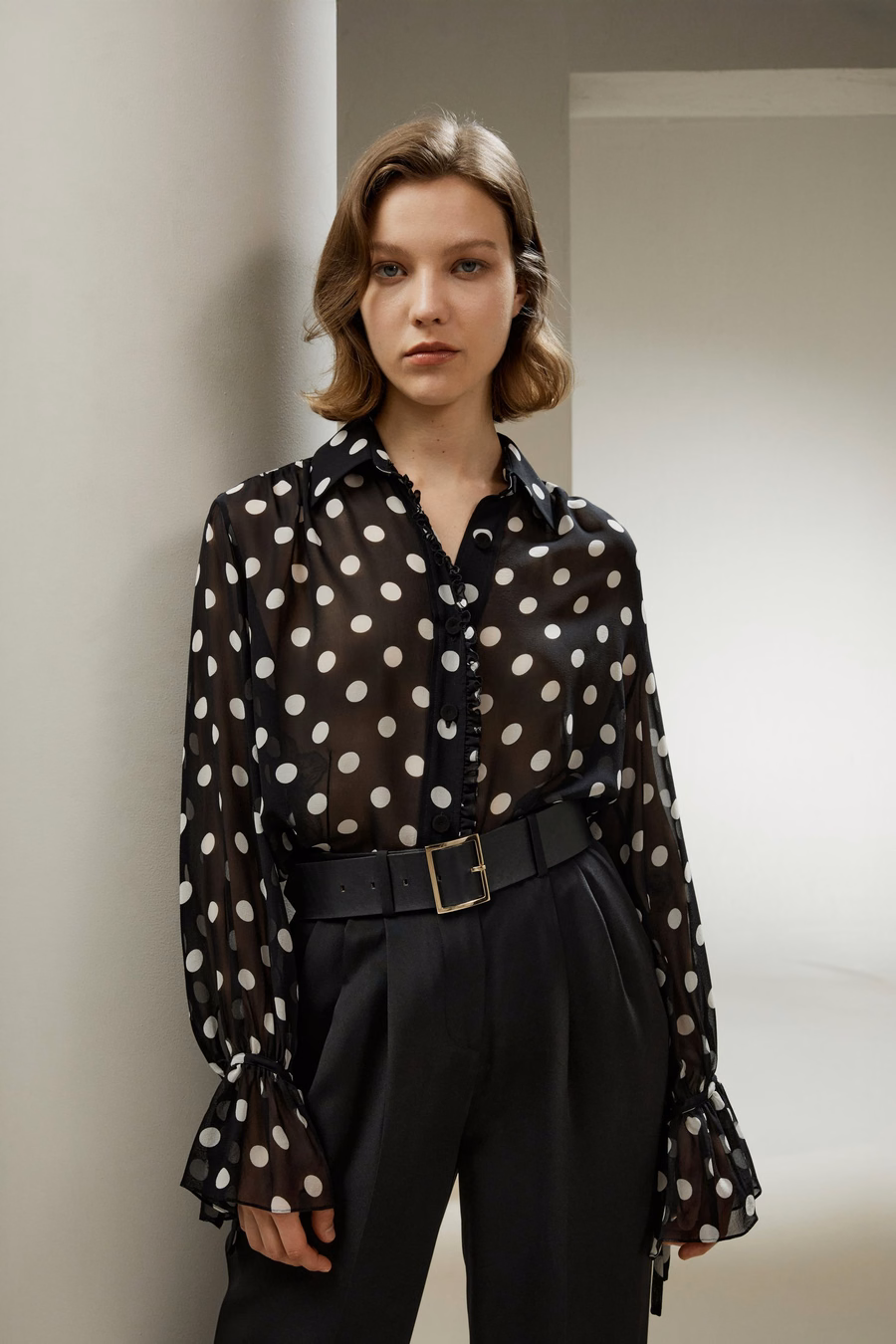 Polka Dots Georgette Blouse