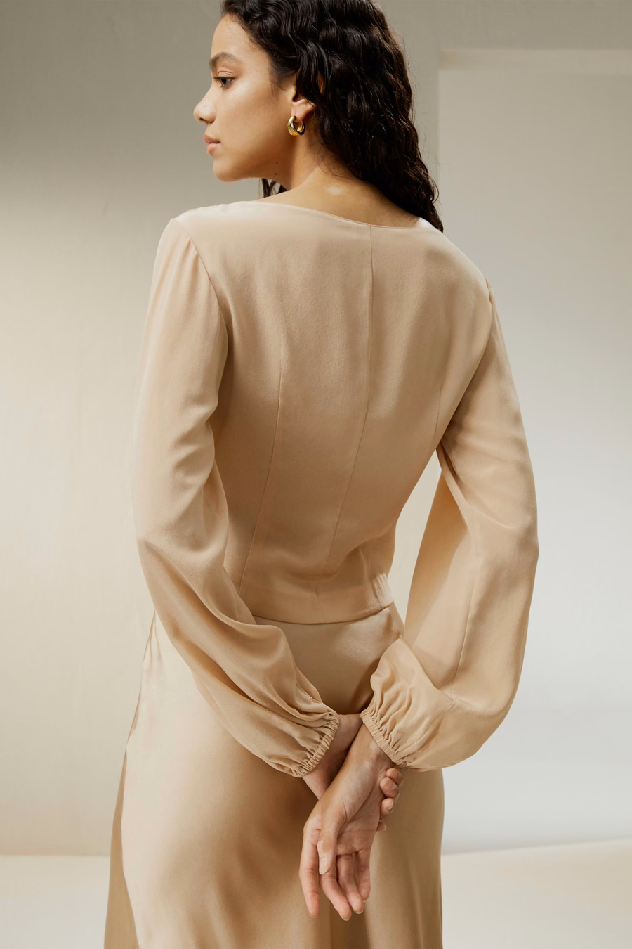 Taillierte Crêpe de Chine Bluse
