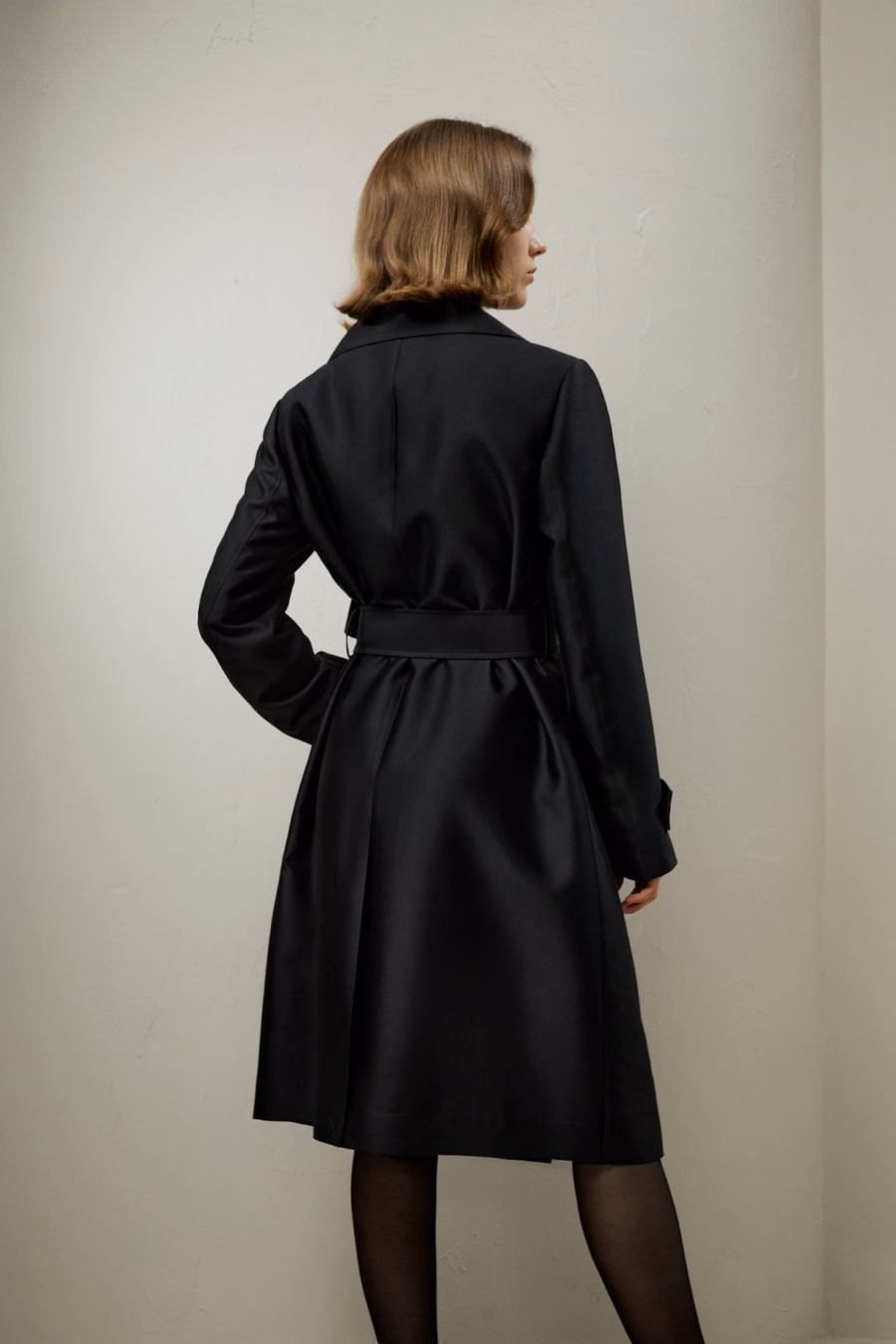 Seiden-Woll-Mischung Trenchcoat
