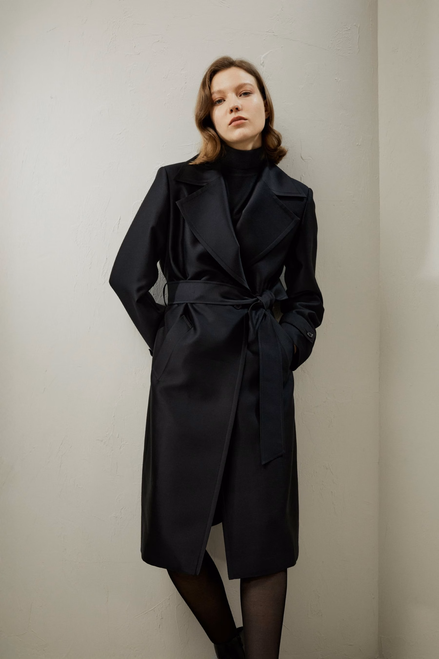 Seiden-Woll-Mischung Trenchcoat