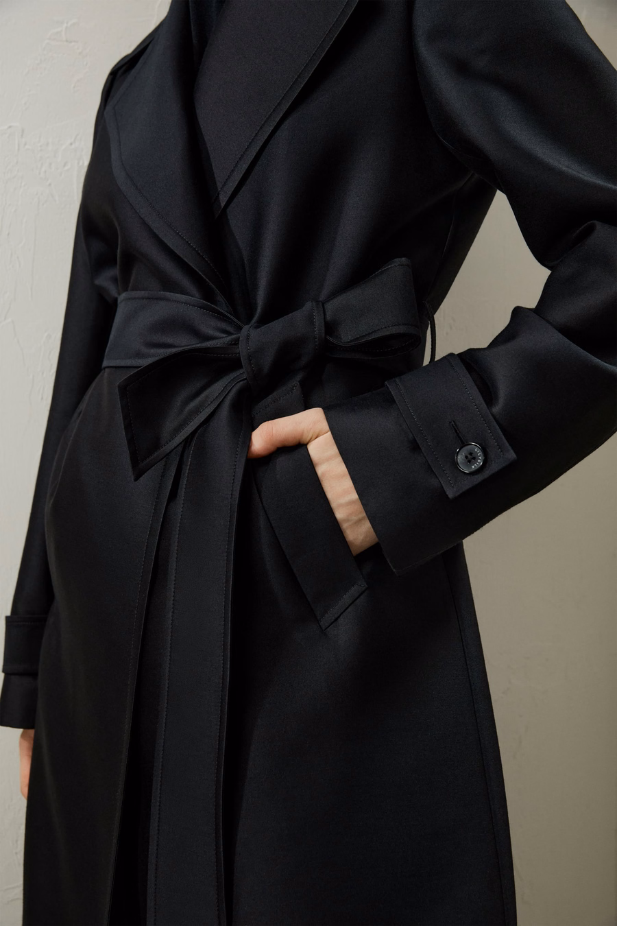 Seiden-Woll-Mischung Trenchcoat