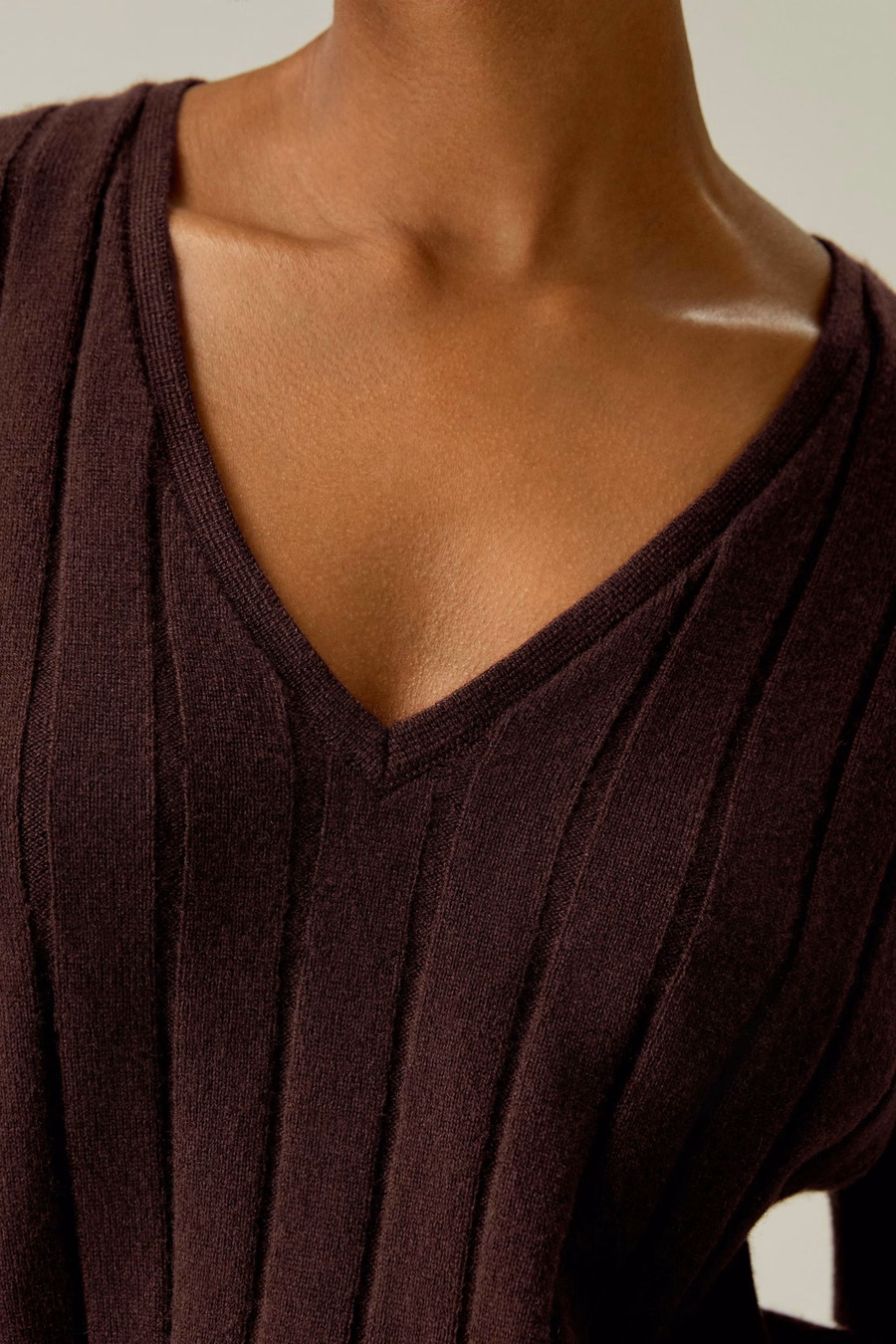V-Ausschnitt Cashmere T-Shirt