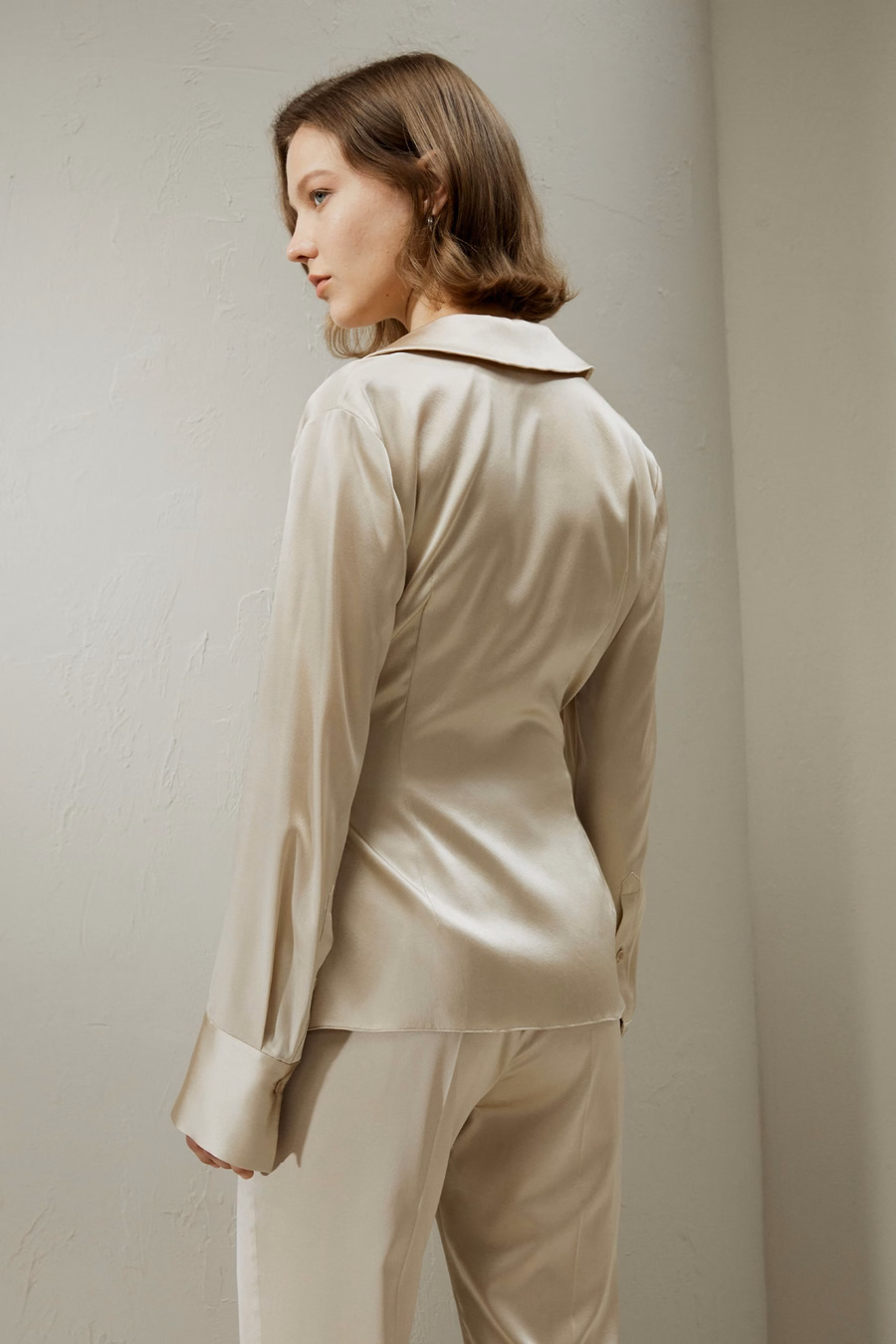 Seiden-Wrap-Taille Blazer