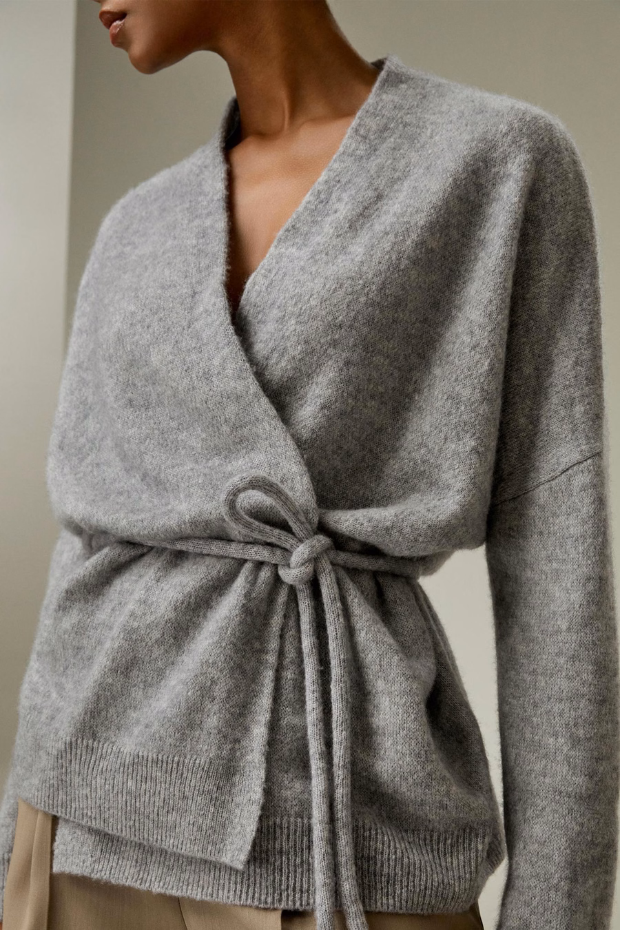 Lounge Wrap Strickjacke