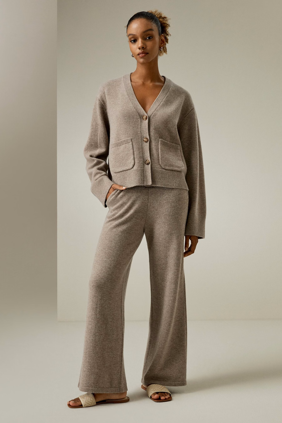 Gekürzter Kaschmir-Woll-Mix-Cardigan