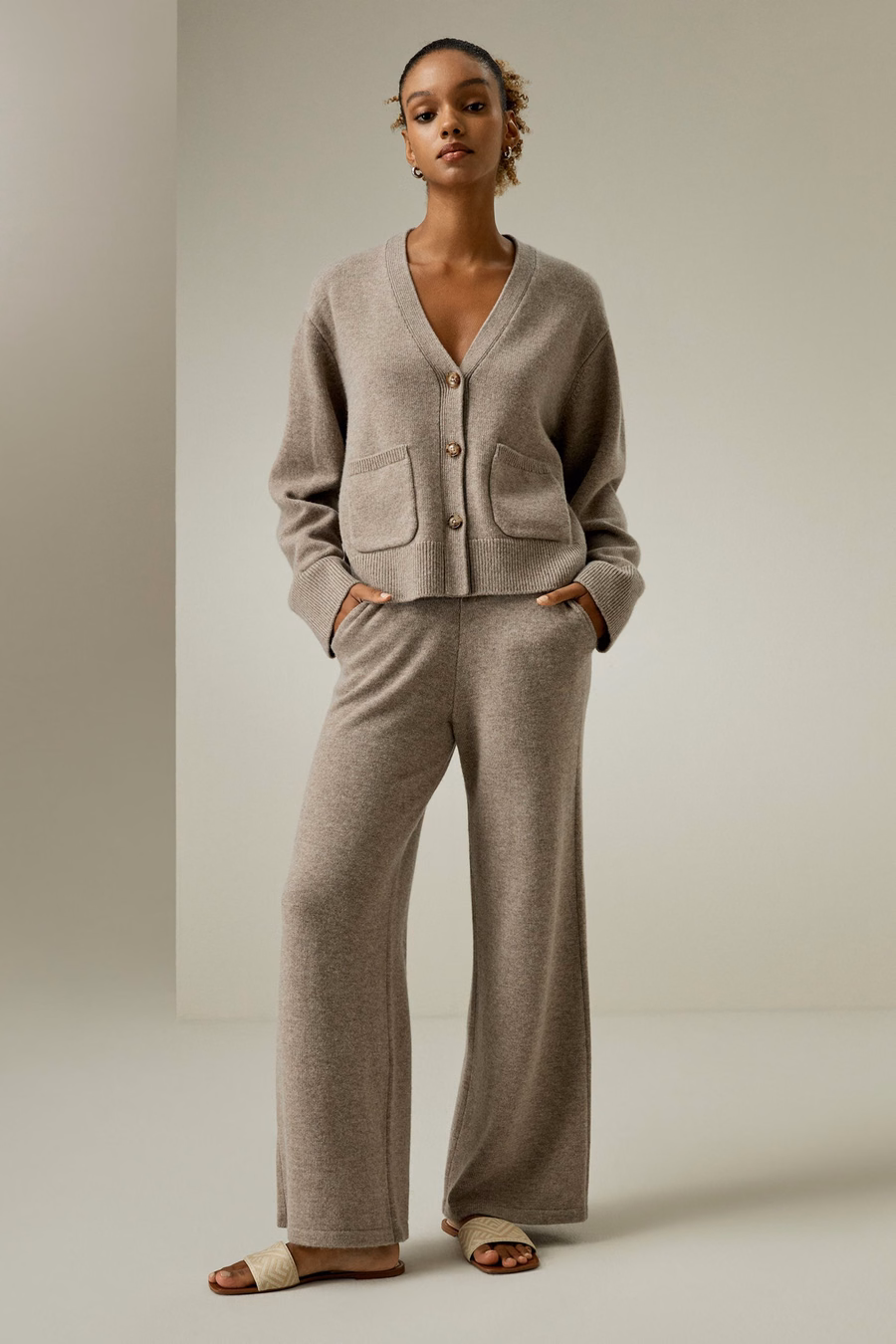 Gekürzter Kaschmir-Woll-Mix-Cardigan
