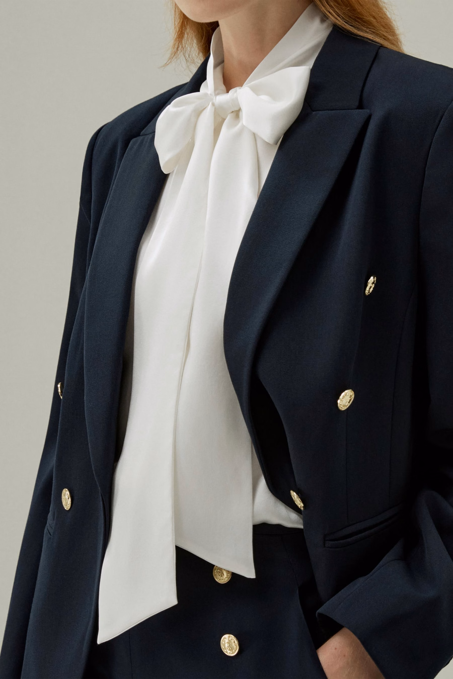 Frauen Fliegenkragen Seidenbluse