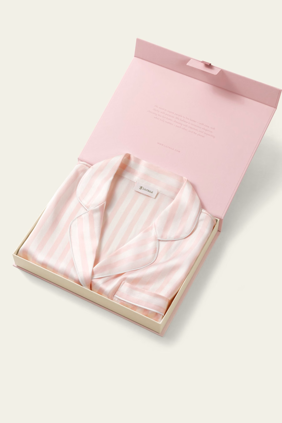 Gestreiftes Charmeuse-Pyjama-Set