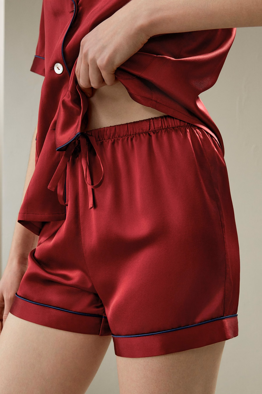 Damen-Seiden-Pajamaset