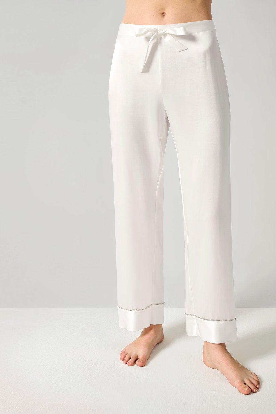 Rhinestone Besetztes Seiden-Pyjama-Set für Damen
