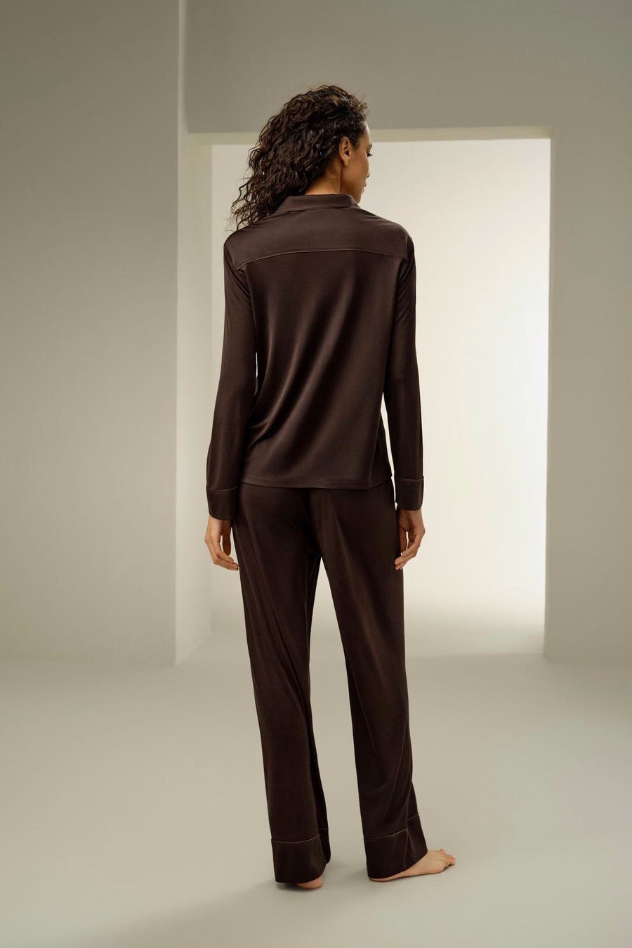 Seiden-Jersey Klassisches Pyjama-Set