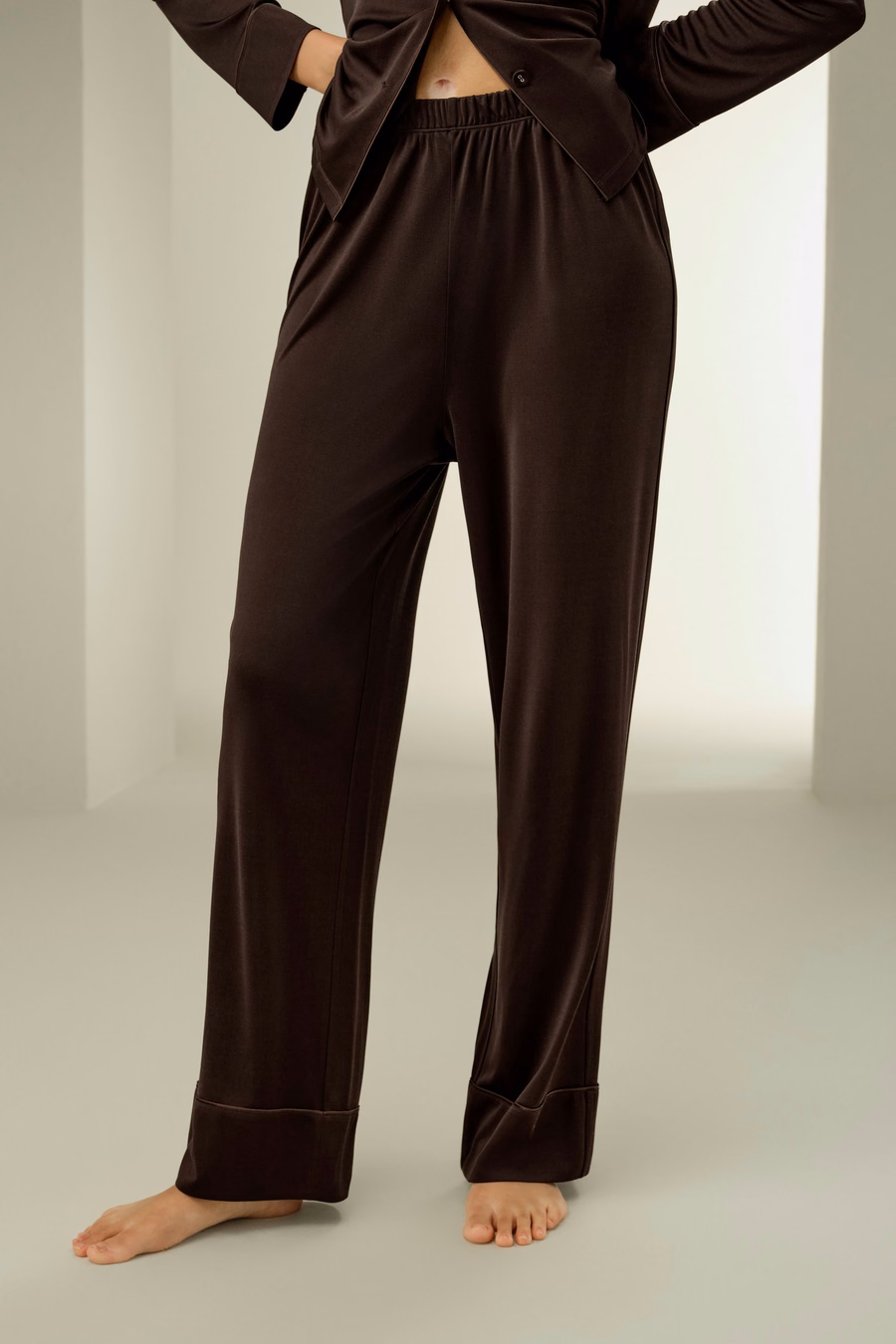Seiden-Jersey Klassisches Pyjama-Set