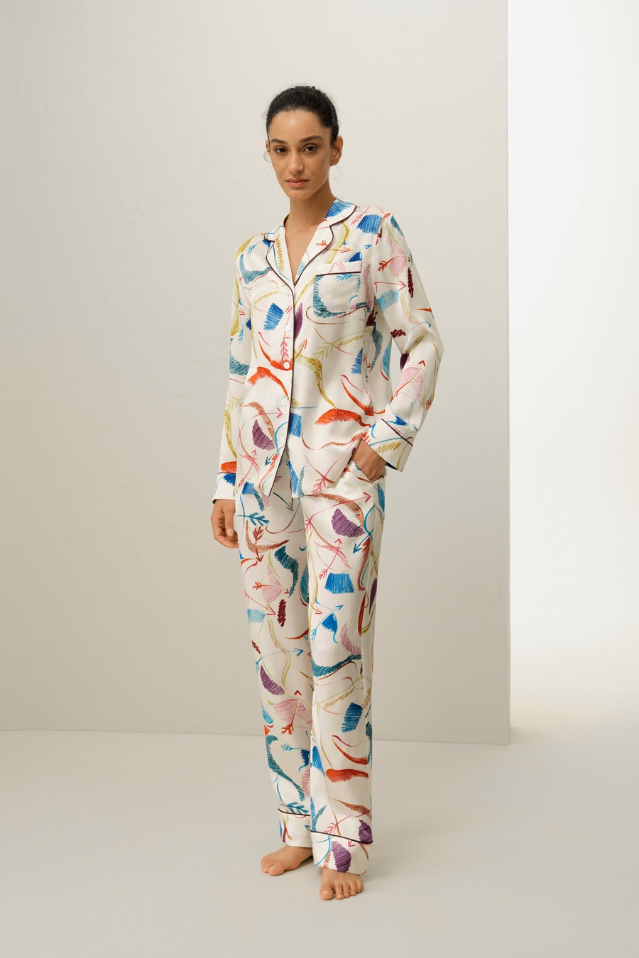 Sternzeichen Schütze Seiden-Pyjama-Set