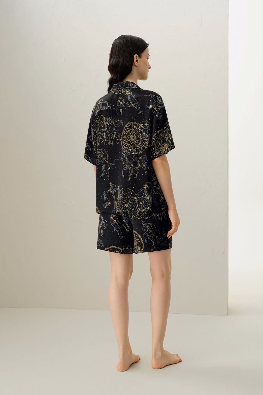 Jungfrau-Zodiac-Seidenpyjama-Kurzset
