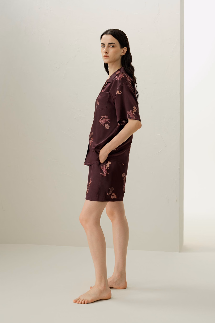 Krebs-Zodiac-Seiden-Pyjama-Kurzset