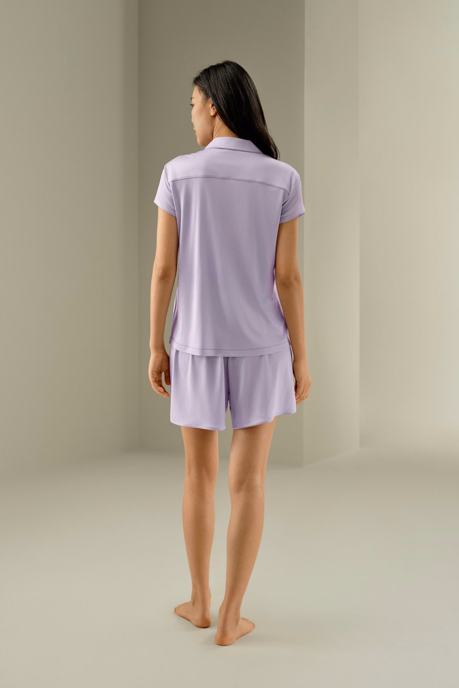 Reines Seidenjersey-Pyjama-Set