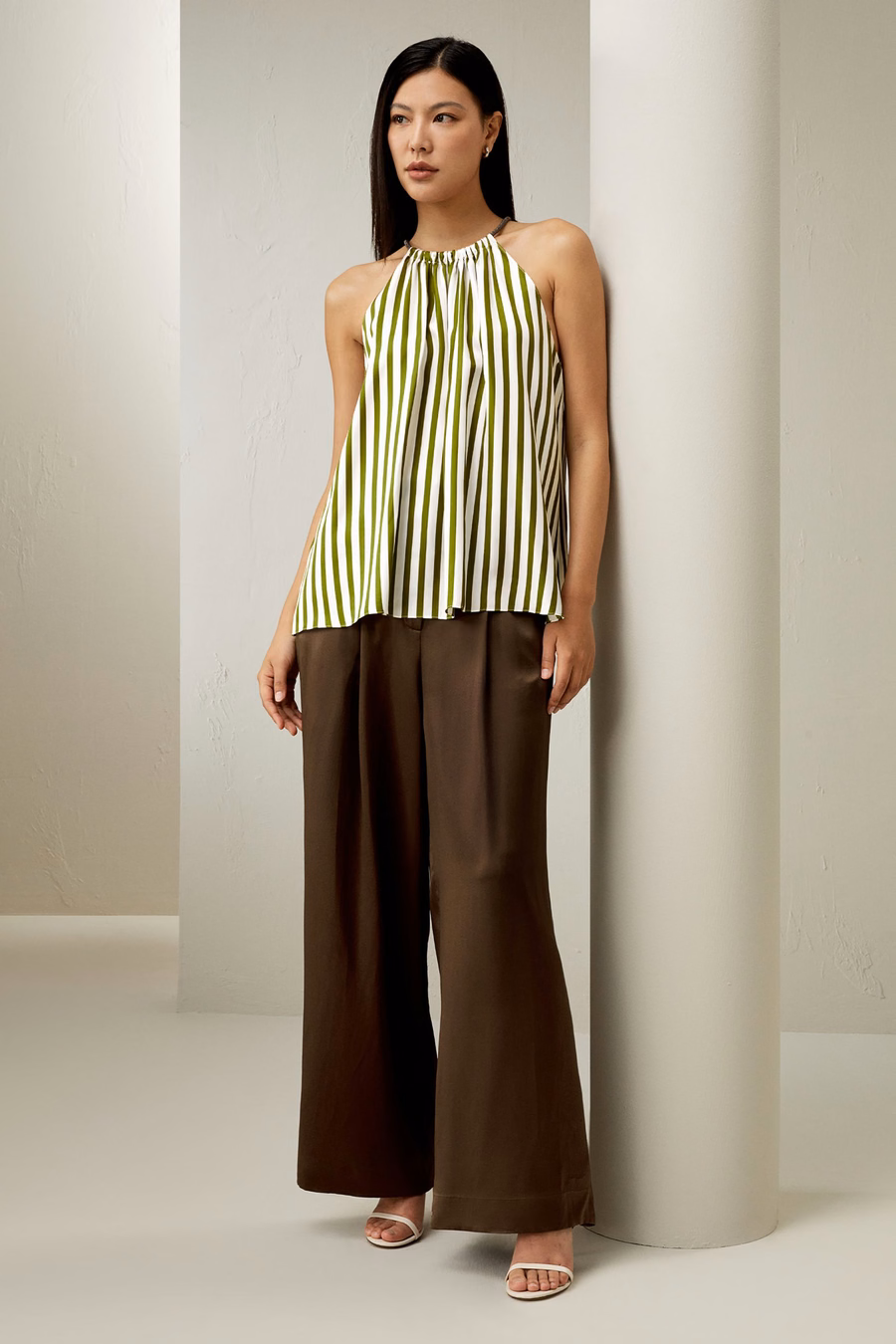 Seiden-Twill Halterneck-Top