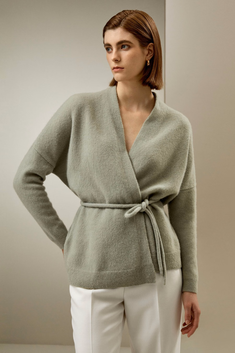 Lounge Wrap Strickjacke