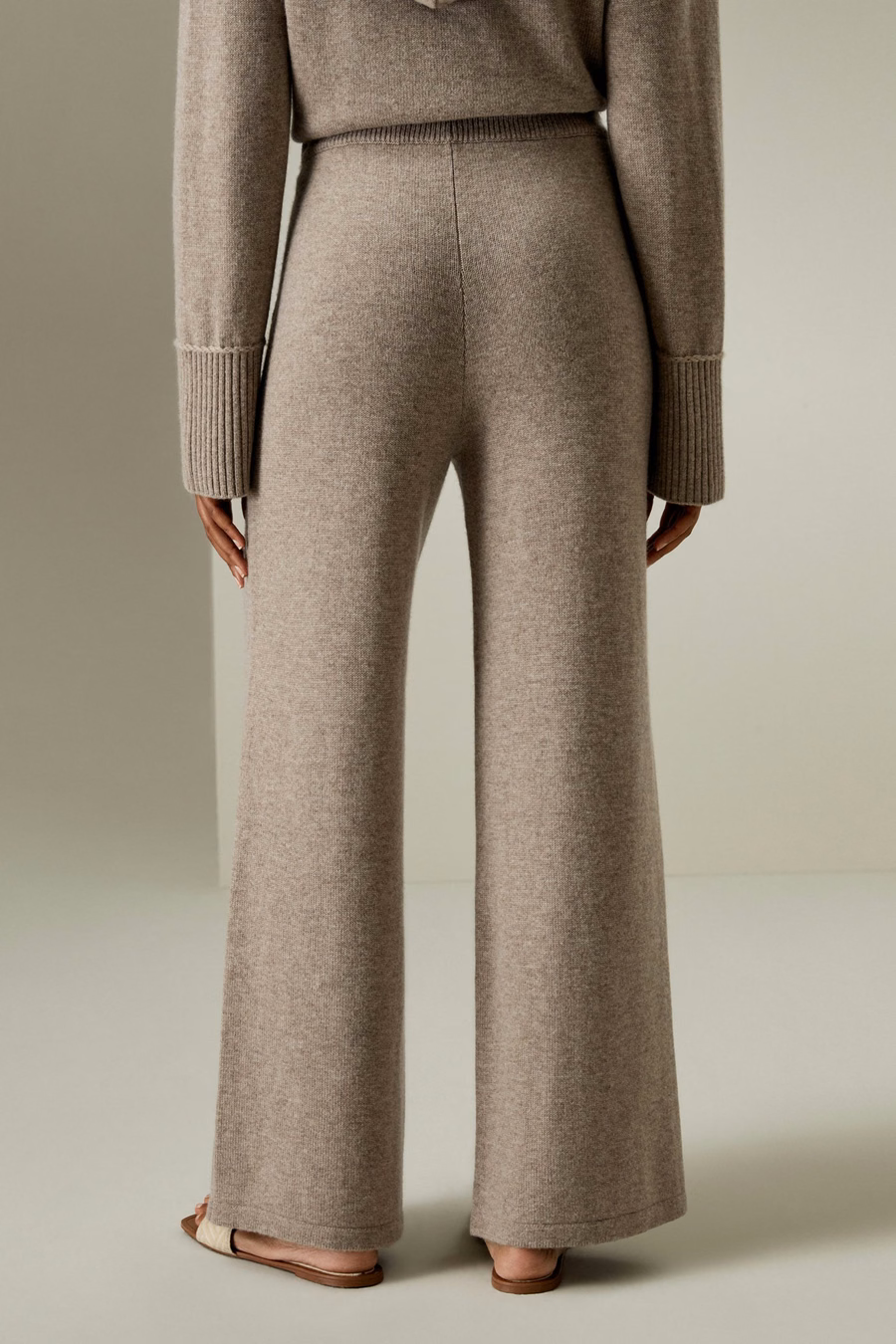 Merinowoll-Jersey-Hose mit weitem Bein