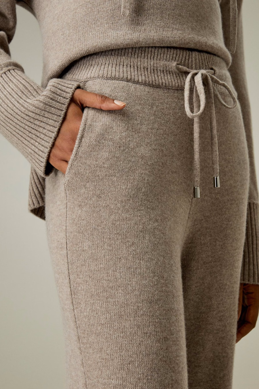 Merinowoll-Jersey-Hose mit weitem Bein
