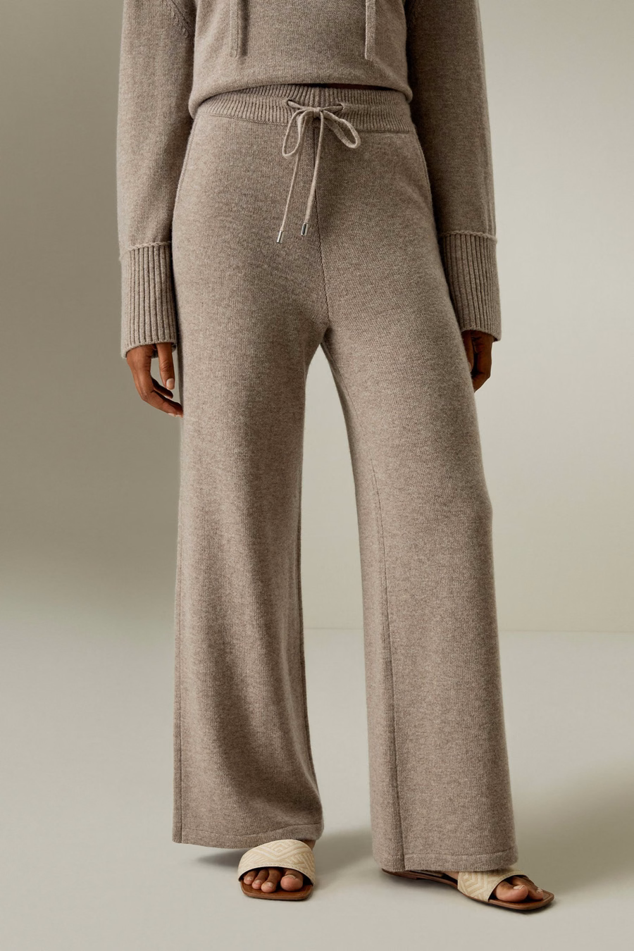 Merinowoll-Jersey-Hose mit weitem Bein