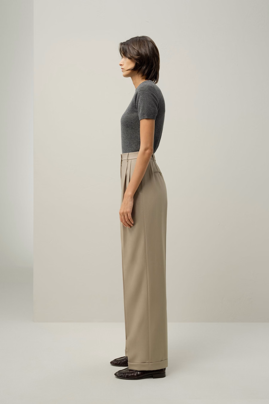 Seiden-Woll Gerade-Leg Versatil Hose