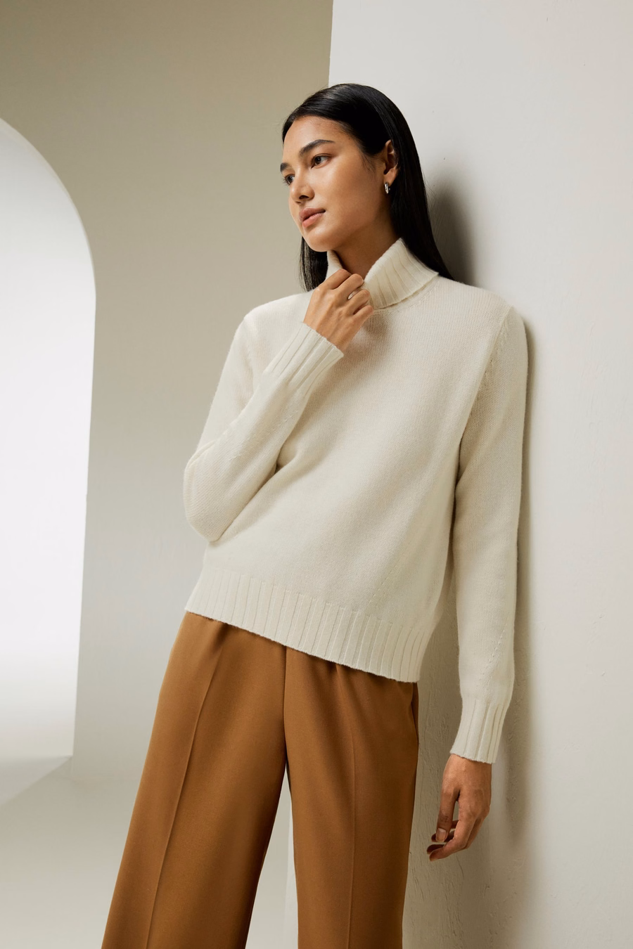 Turtleneck Sweater mit Rippenabschluss