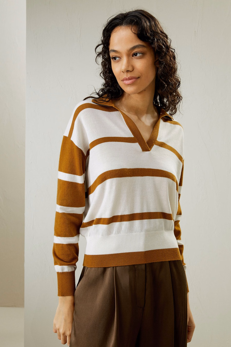 Merinowoll-Pullover Polo