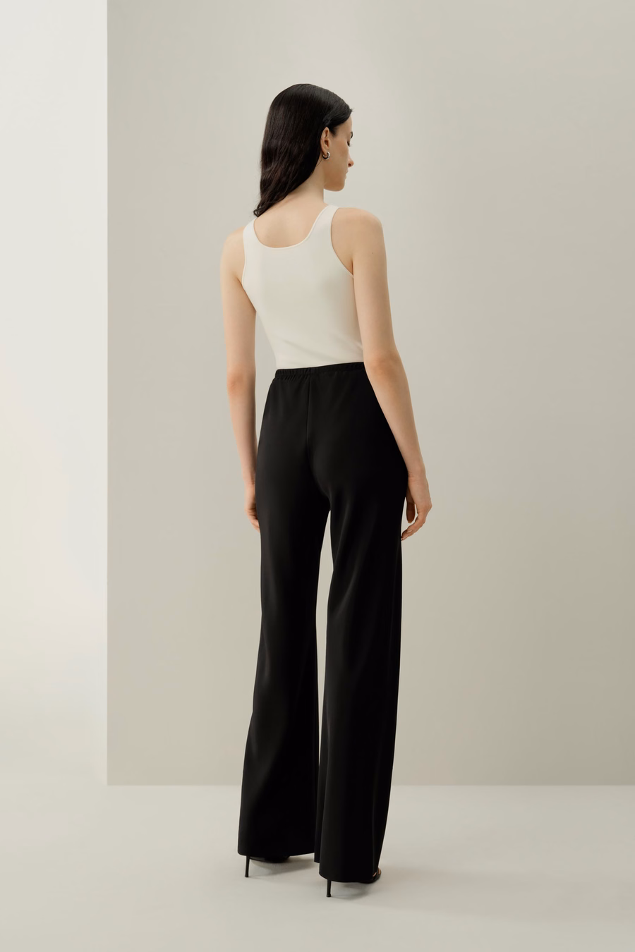 Bias Cut Straight Leg Seidenhose