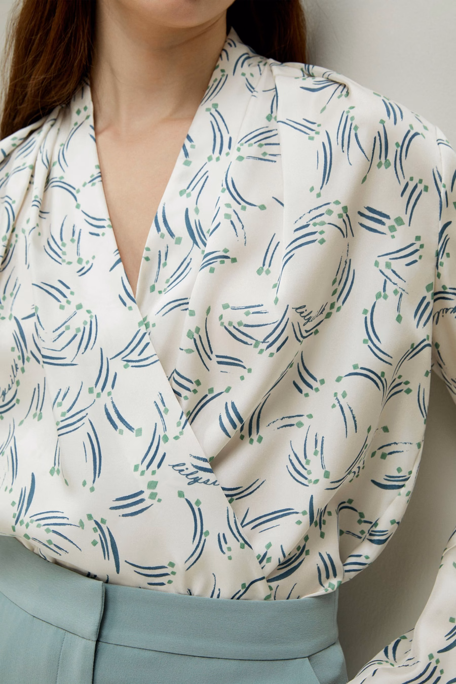 Abstract Botanical Print Shirt