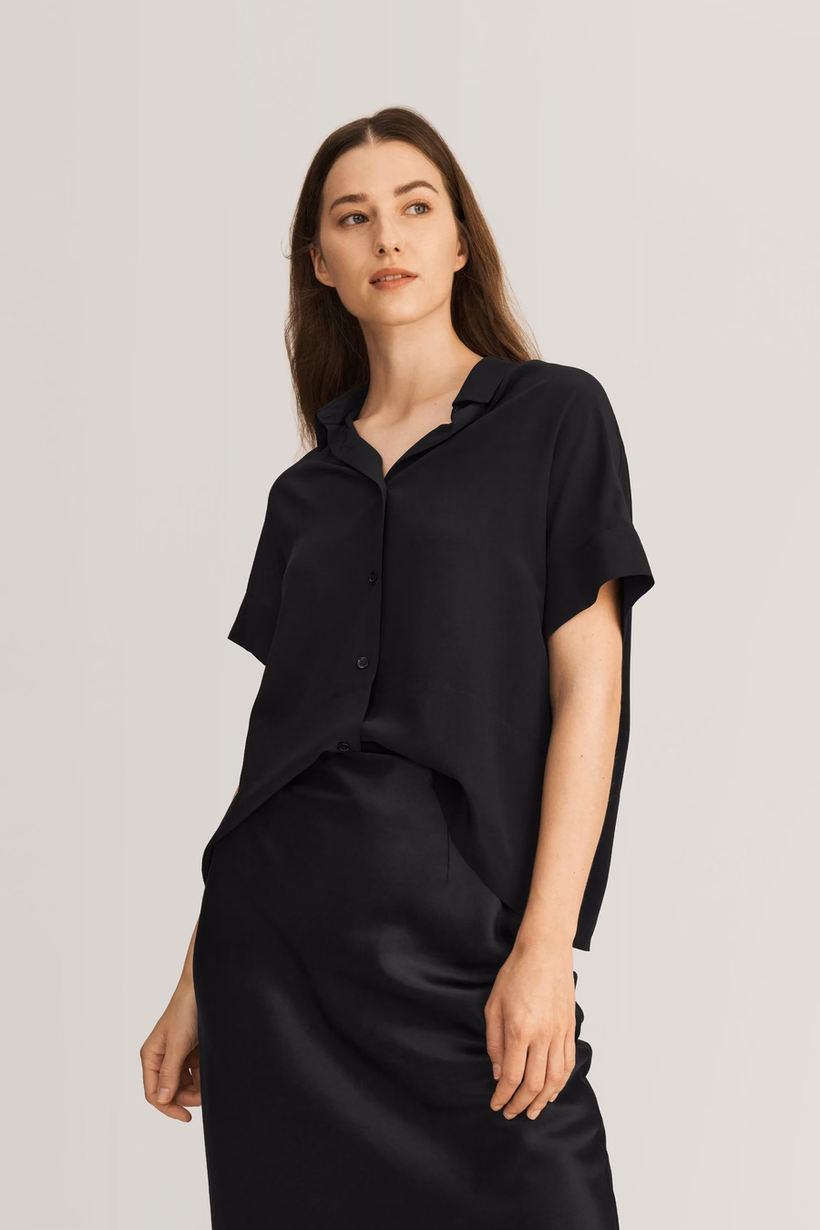 Casual Kurzarm Lockeres Seident-Shirt