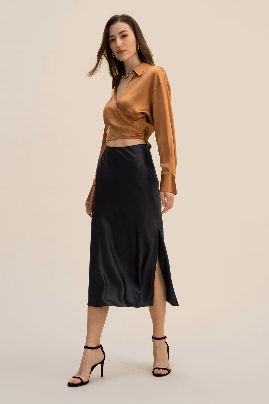 Übergroße cropped Bluse