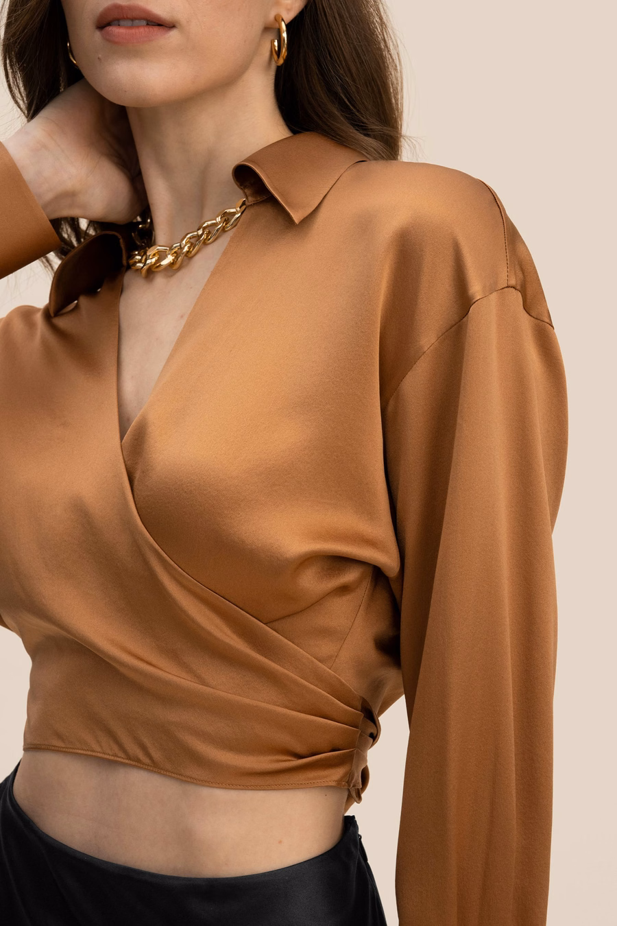 Übergroße cropped Bluse