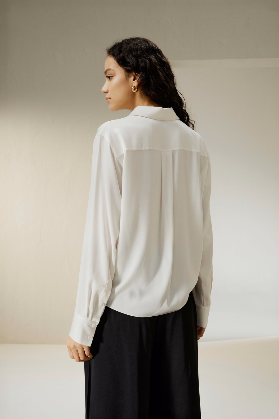 Faltenbluse aus Seide