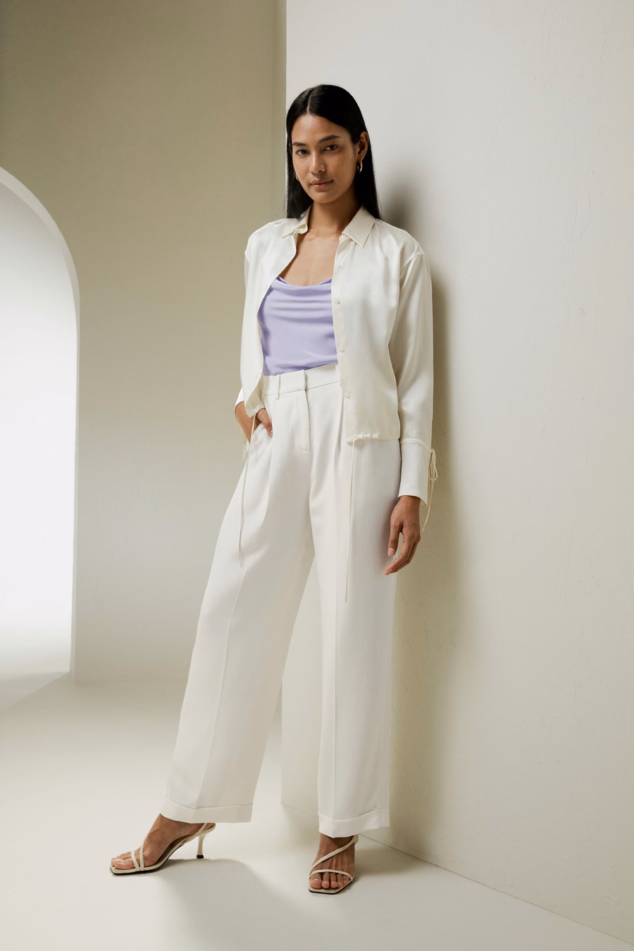 Seidenbluse mit Kordelzug