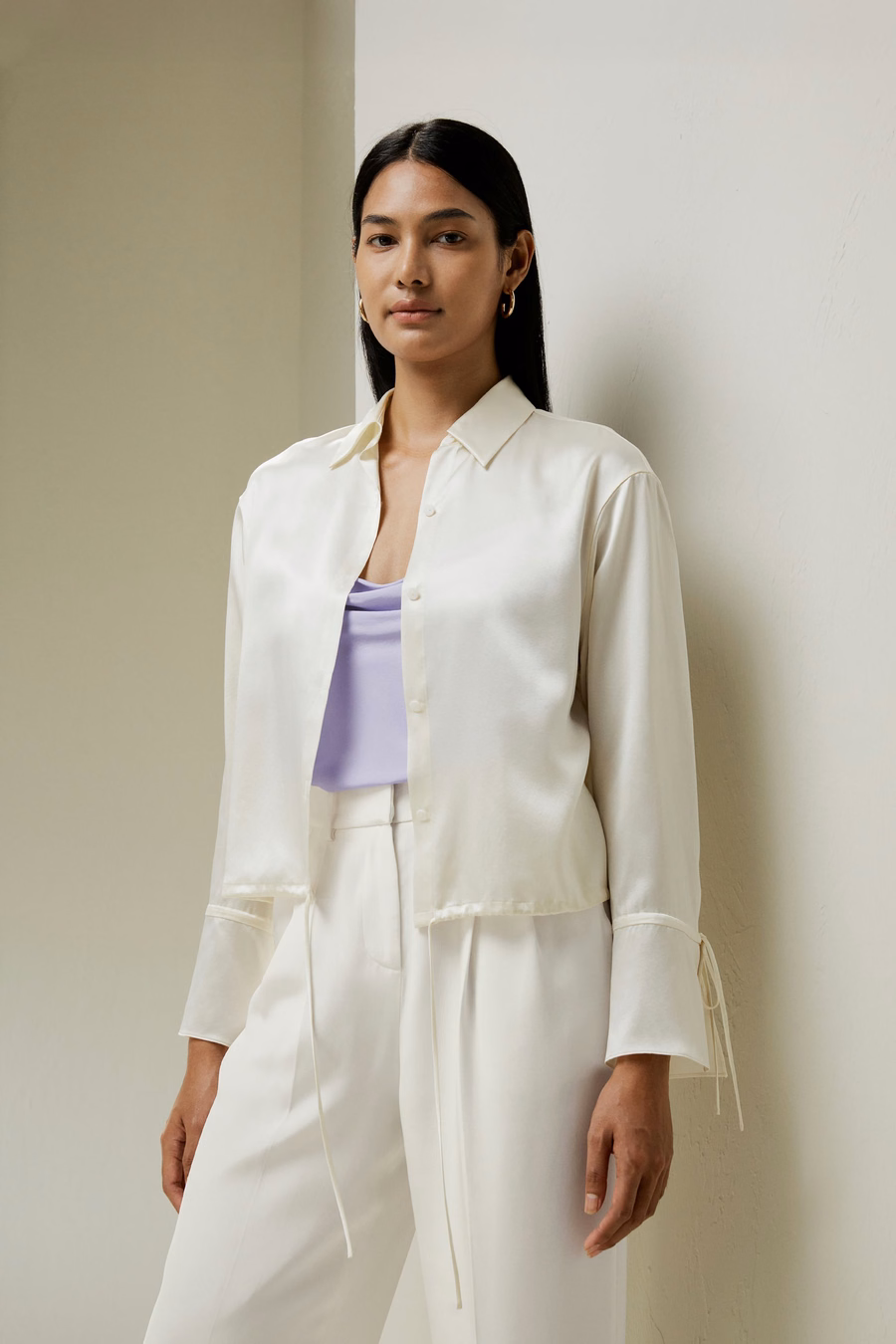 Seidenbluse mit Kordelzug